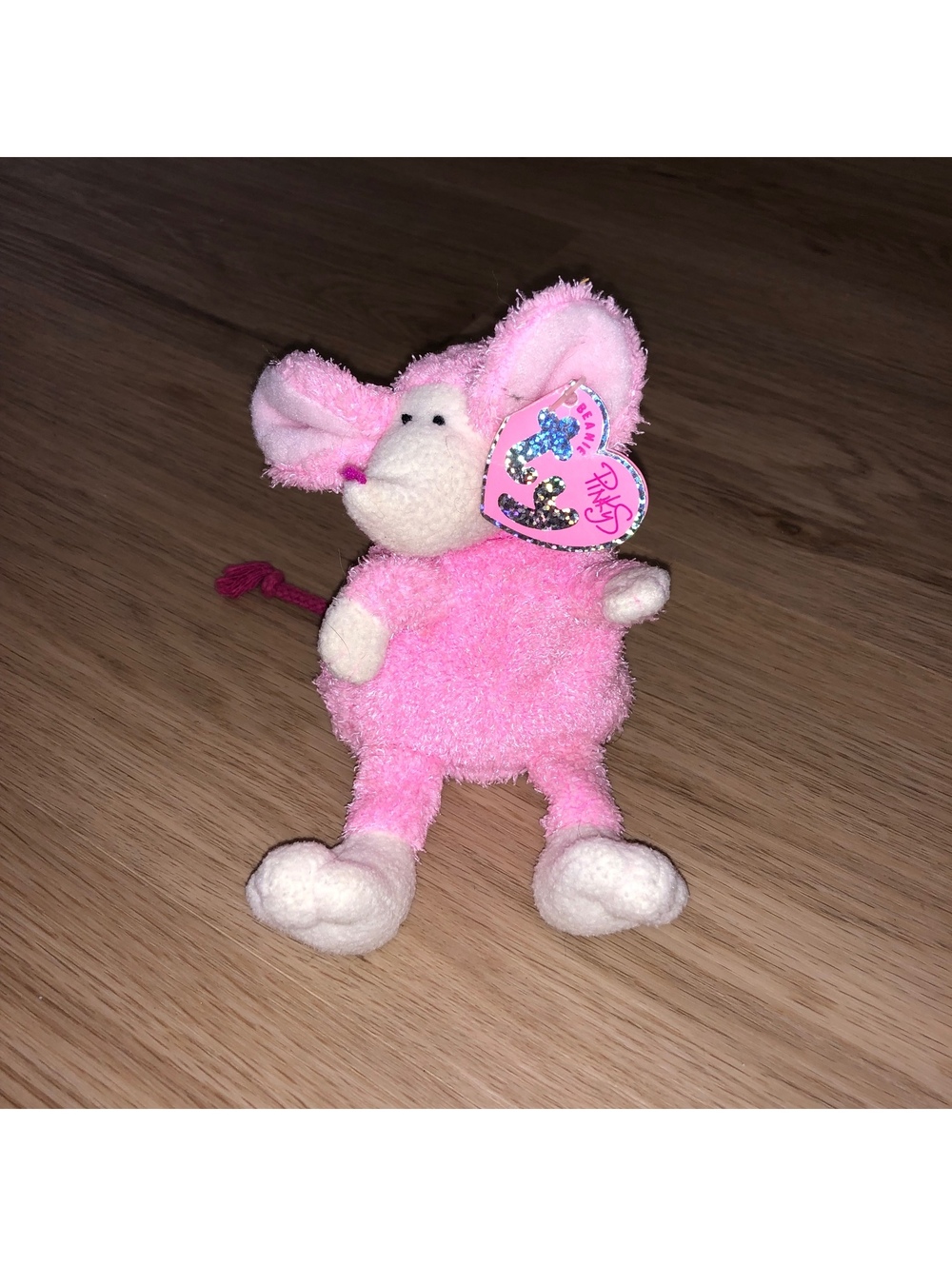 TY PINKYS BEANIE BABIES PINK RATZO PLUSH MOUSE NEW W TAGS
